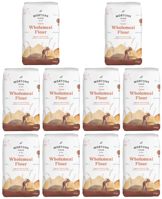 10 x Harina integral gruesa Morton 1,5 kg