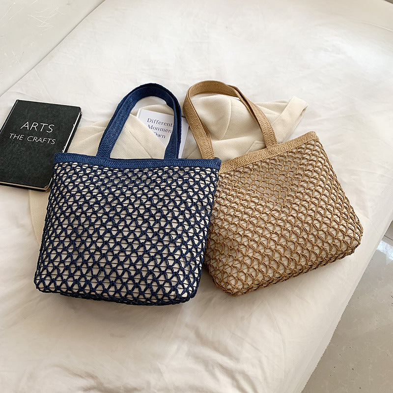 Women's Fashion Simple Straw Hollow Shoulder Bag