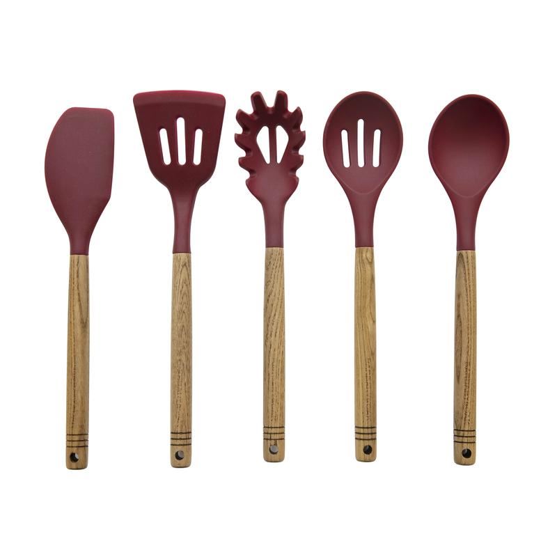 Tower Barbary & Oak Foundry 5 Piece Red Limoges Utensil Set