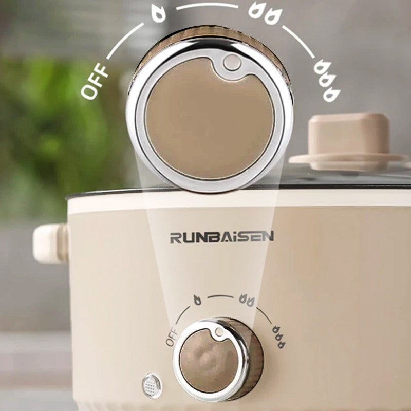4L Electric Slow Cooker Multi Cooker Non-Stick Pot with Glass Lid Beige Kitchen