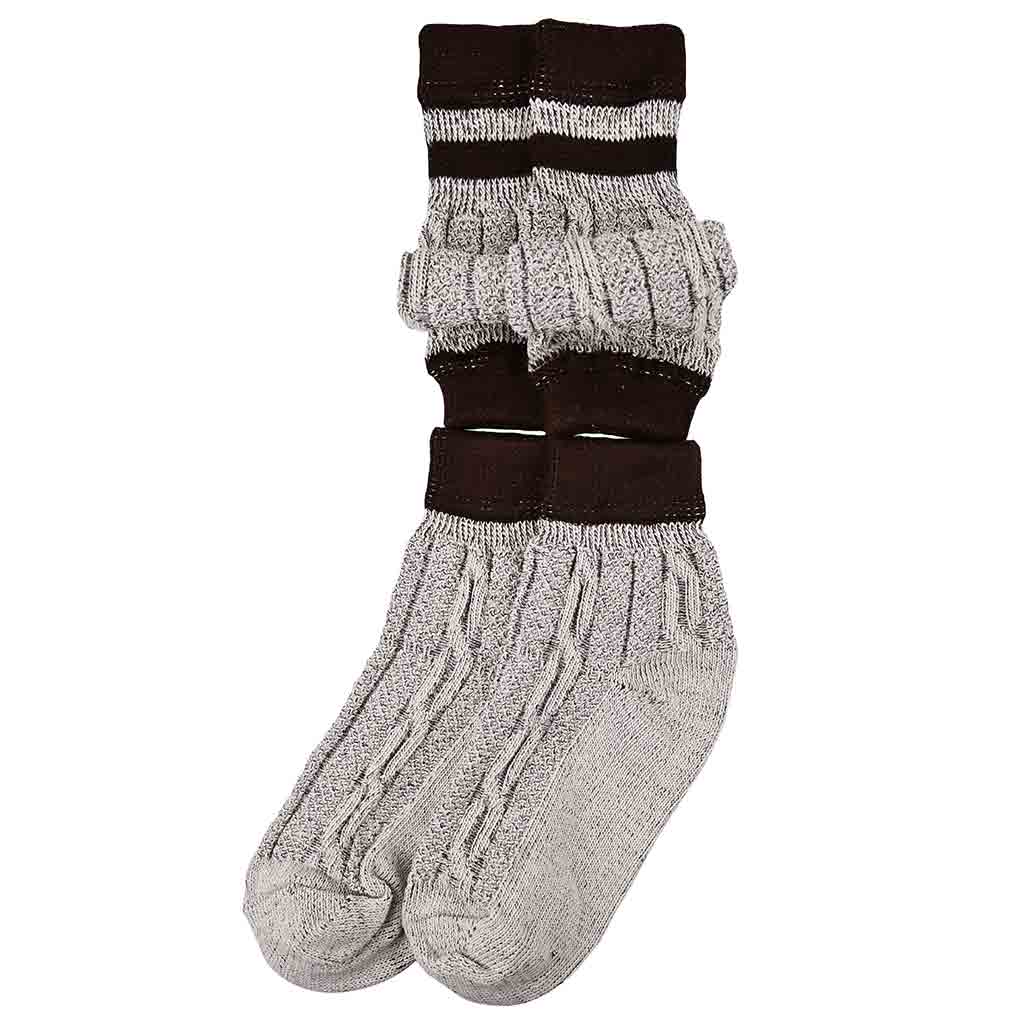 Traditional Bavarian Lederhosen Socks | Rustic Striped Oktoberfest Socks | Sizes S–2XL