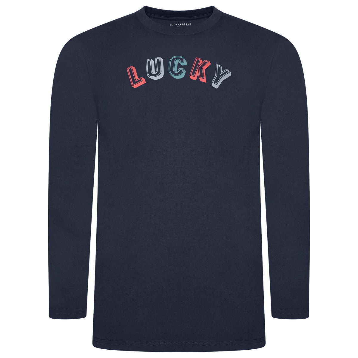Lucky Brand Crew Neck & Closed Hem Flannel Pant Pyjama Set
