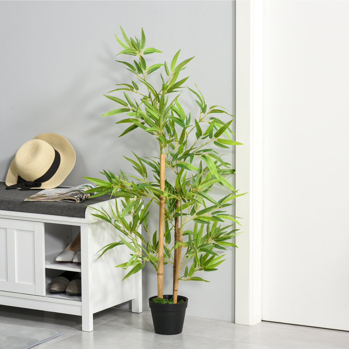 2 Artificial Bamboo Trees Decorative Plant Indoor/Outdoor 120cm