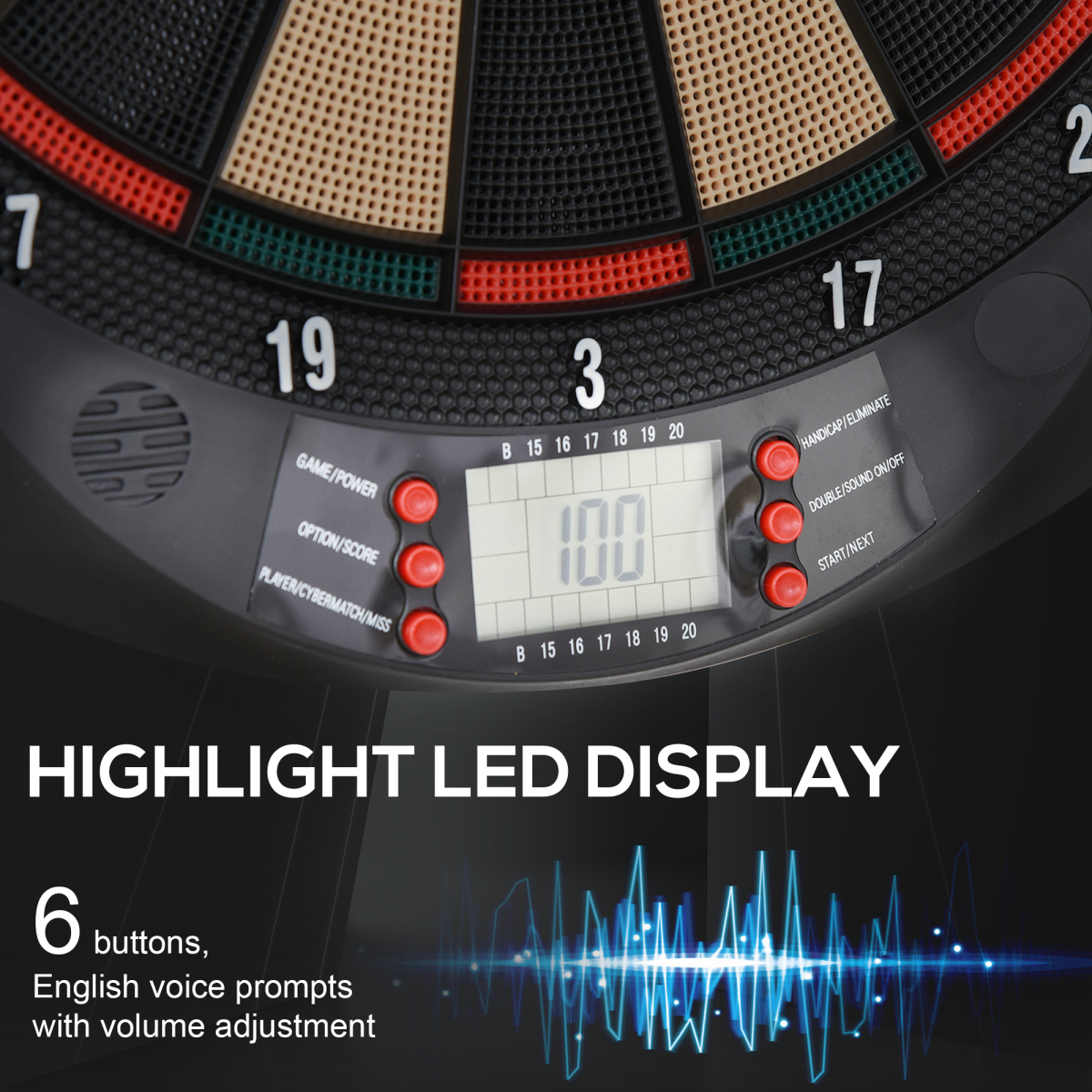 Electronic Dartboard 26 Games,185 Variations with 6 Darts Ready-to-Play