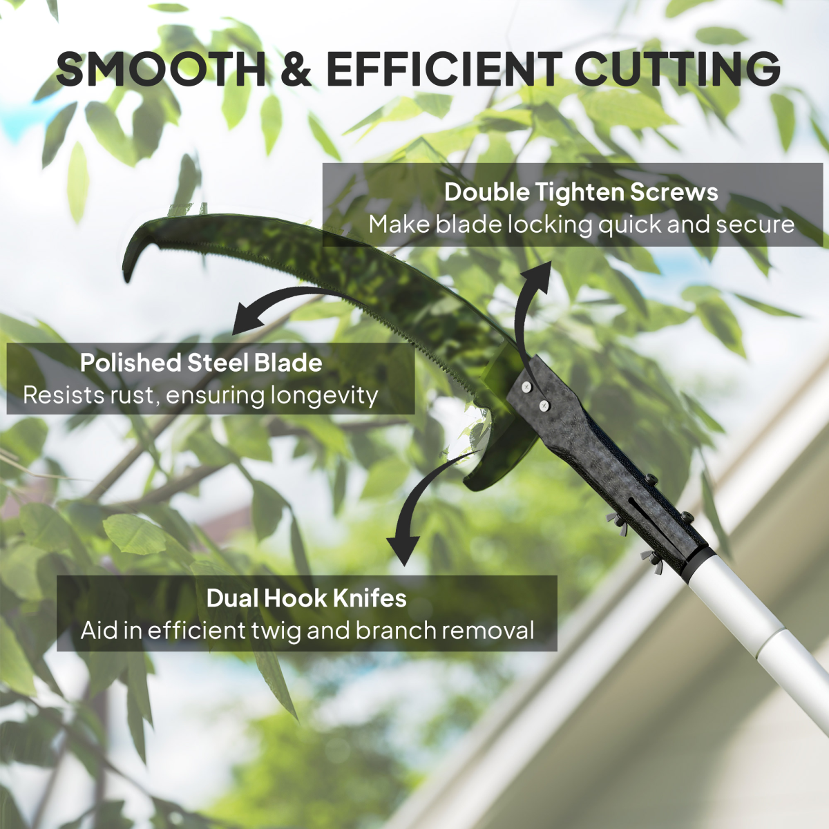 Outsunny 1.8-2.9 m Telescopic Tree Pruner, Tree Lopper Long Reach