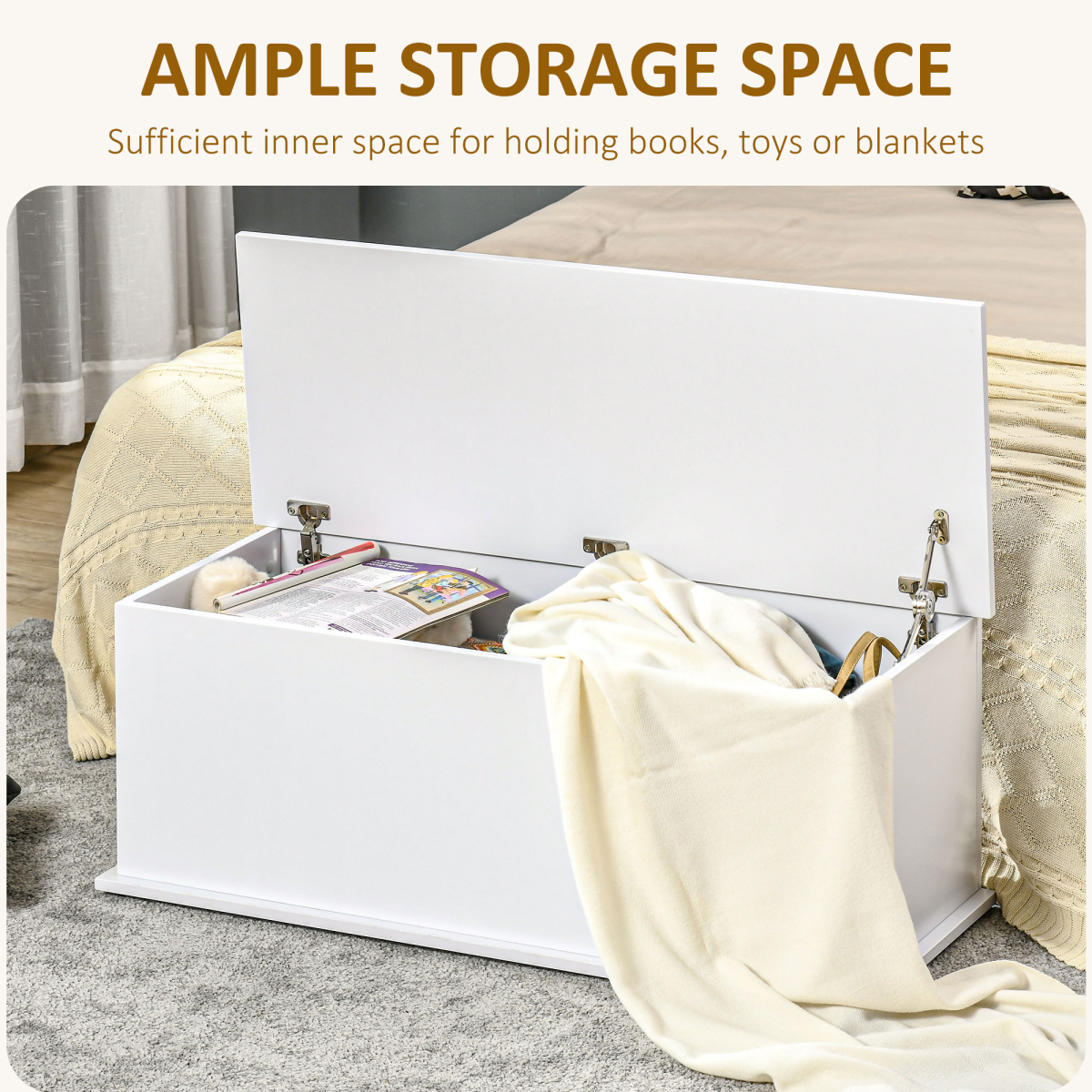 Storage Box Chest  Lid Keepsake Spacious Collection Chipboard -White