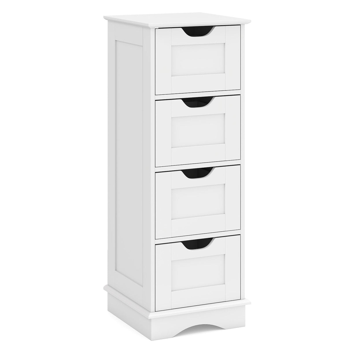 4-Drawer Bathroom Cabinet Narrow Floor Standing Cabinet-Black