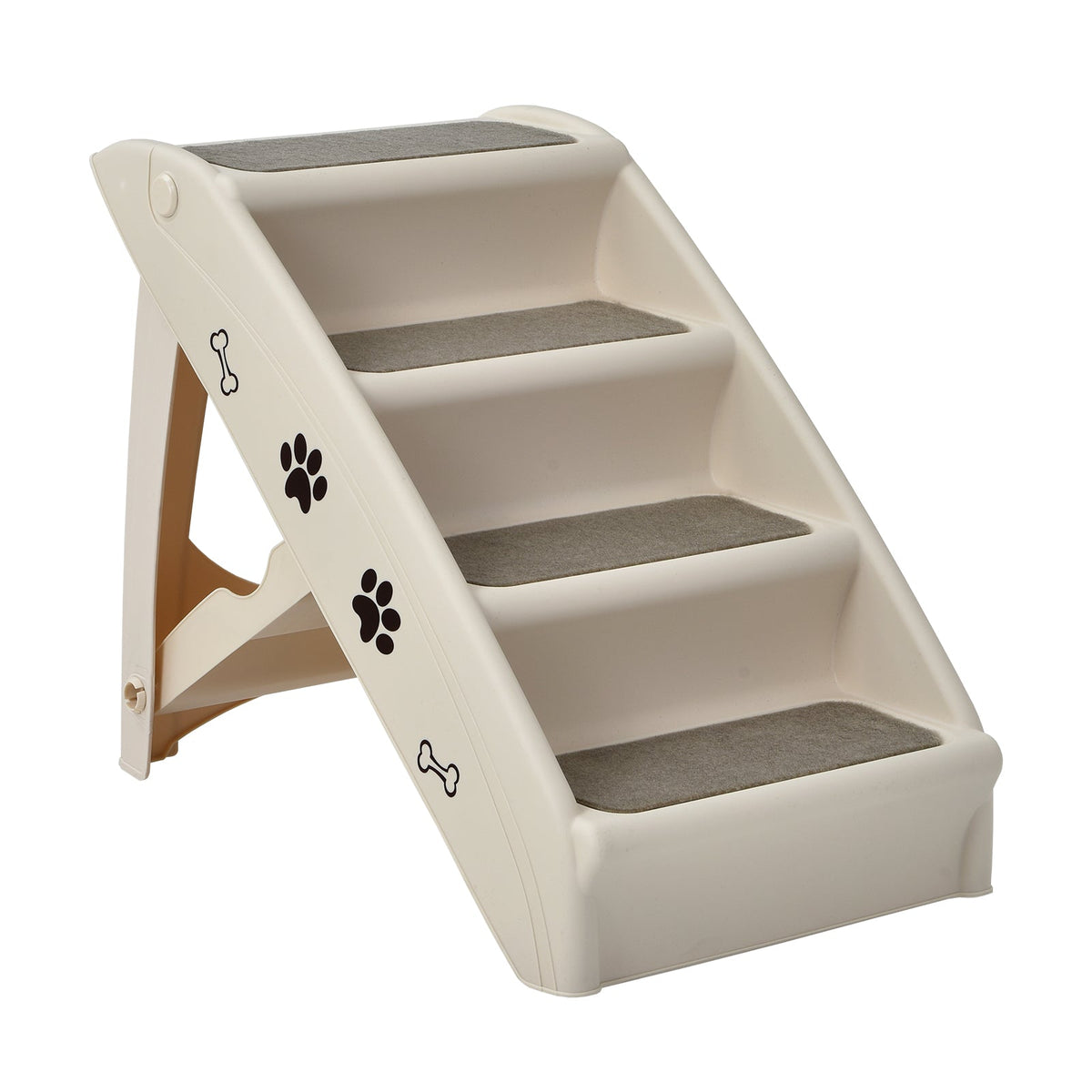 4-Step Pet Stairs with Non-slip Foot Pads-Coffee