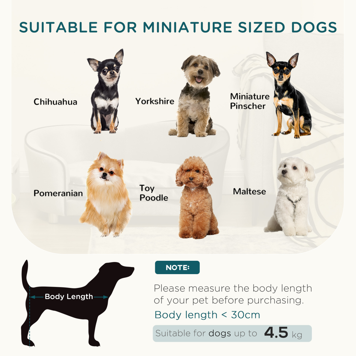 Modern Dog Sofa Couch Puppy Bed Kitten Lounge w/Storage Pocket Removable Cushion
