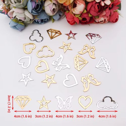 30 Acrylic Mirror Stickers for Creative Party Decor - 3cm Height