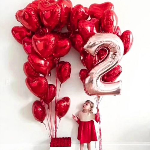 1/5/10pcs Hot 18-inch star and heart aluminum balloon children's birthday party bride and groom wedding decoration foil balloons