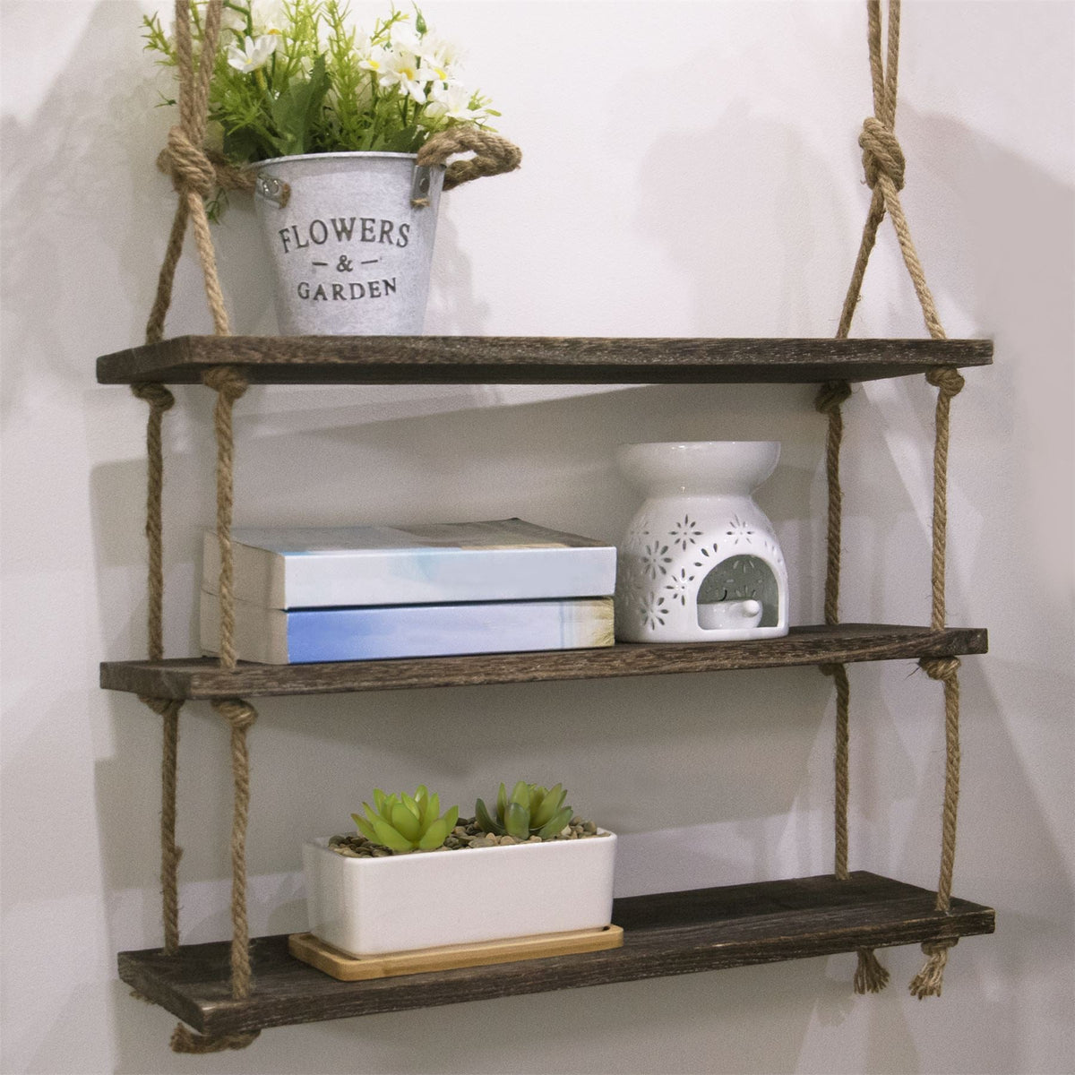 Wooden Hanging Shelf 3 Tier | M&W