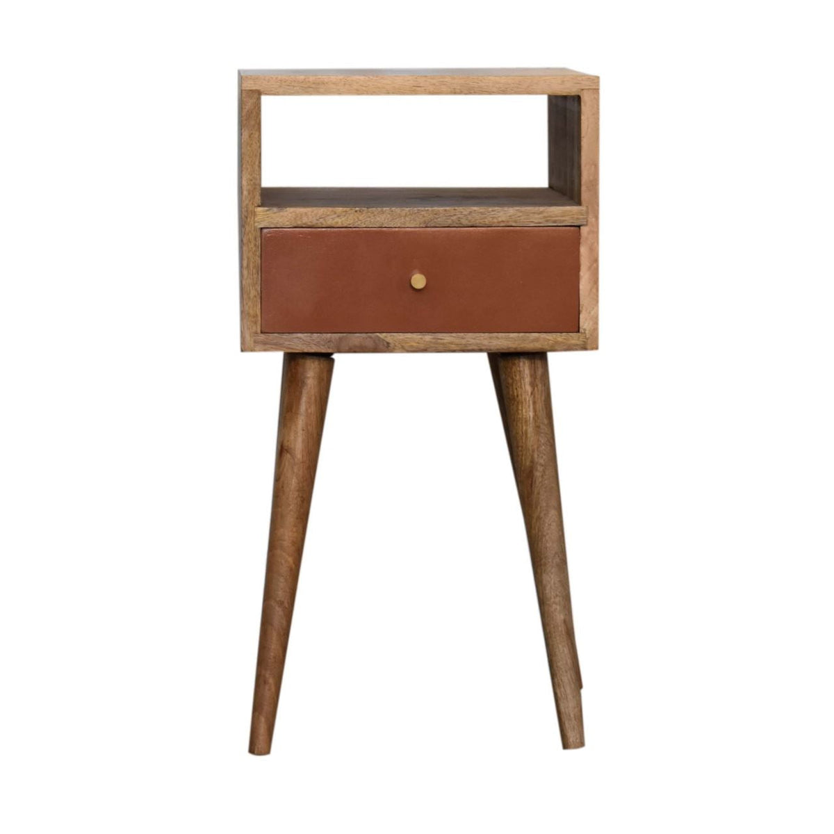 Artisan Mini Brick Red Hand Painted Bedside Table