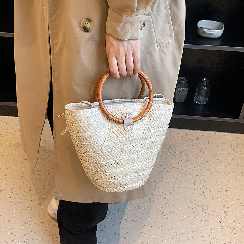 Ring Tote Braided Bag Casual One Shoulder