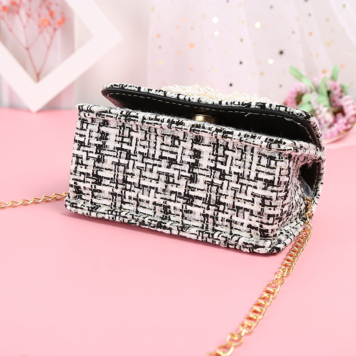 Pearl Bow Trendy Fashion Portable Messenger Dual Purpose