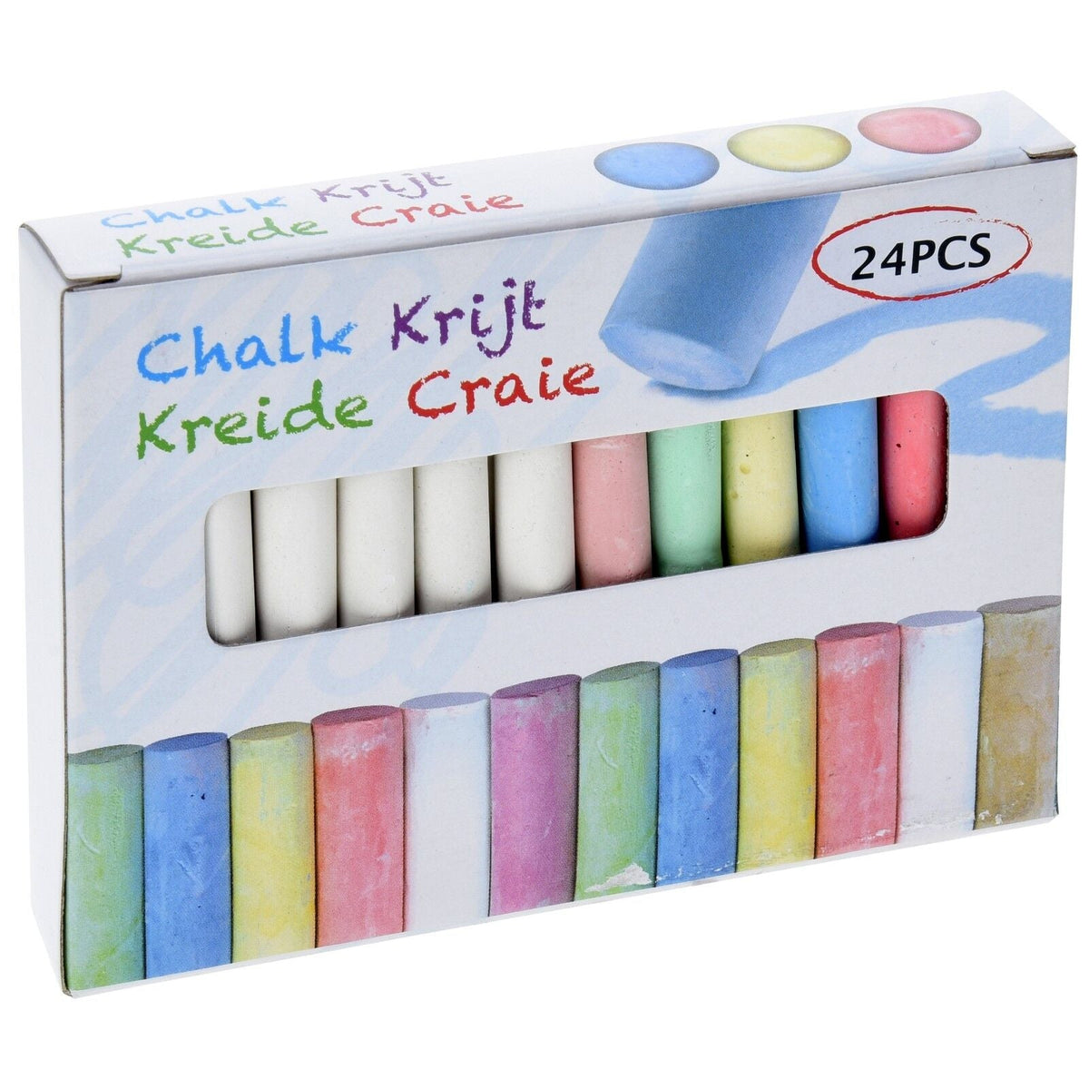 15 or 54 Piece Coloured Chalk Sticks Blackboard Pavement Kids School Dart Floor