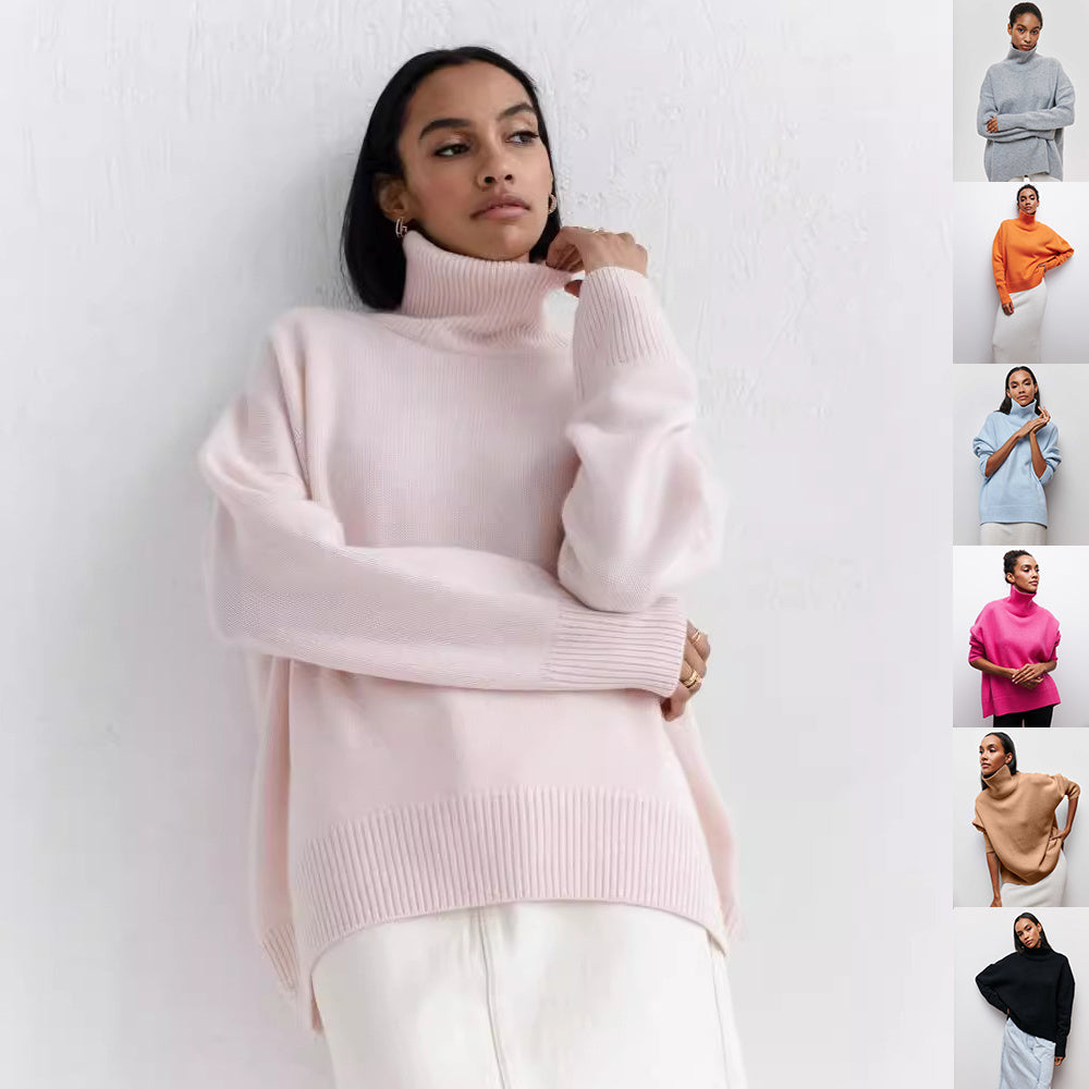 Women's Turtleneck Sweater – Soft Knit Long Sleeve Pullover
