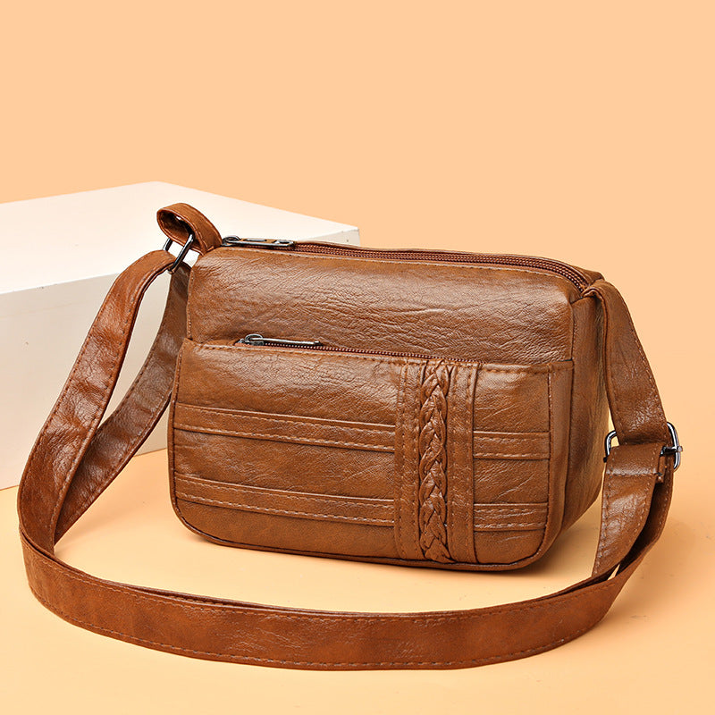 Simple And Lightweight Shoulder Large Capacity PU Crossbody Bag