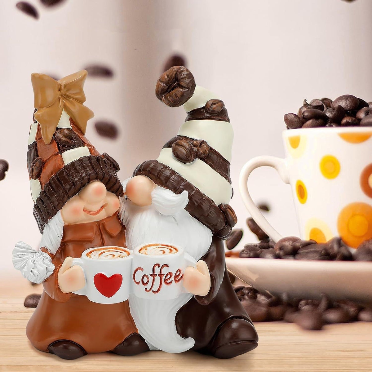 Valentine's Day Gift Coffee Double Dwarf Resin Craft Ornament