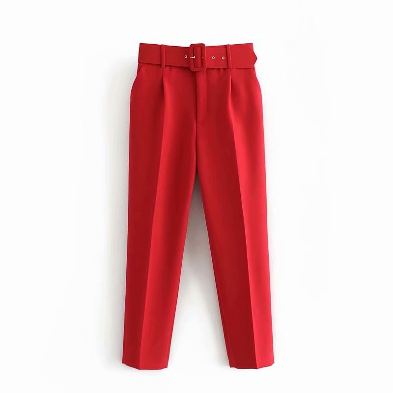 Summer New Style Simple And Fashionable Long Pants With Belt