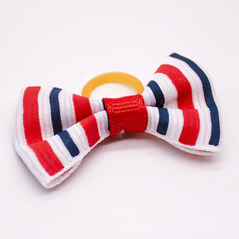 Pet Dog Cat Headdress Flower Bow Rubber Band