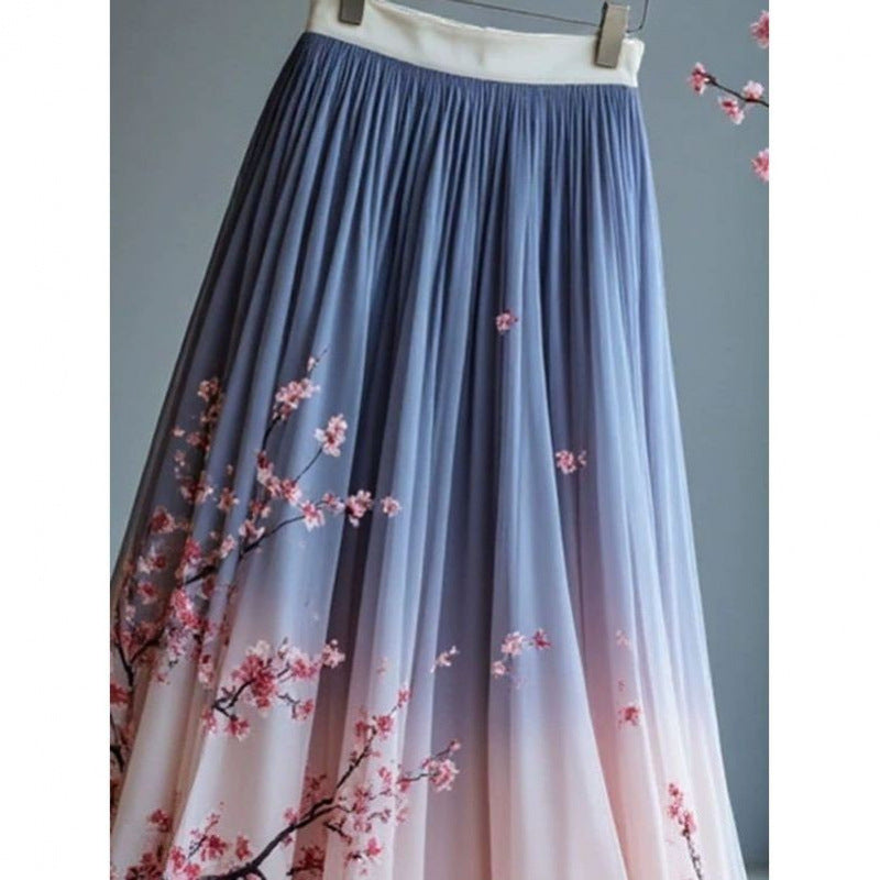 Women's Chinese-style Printed Skirt