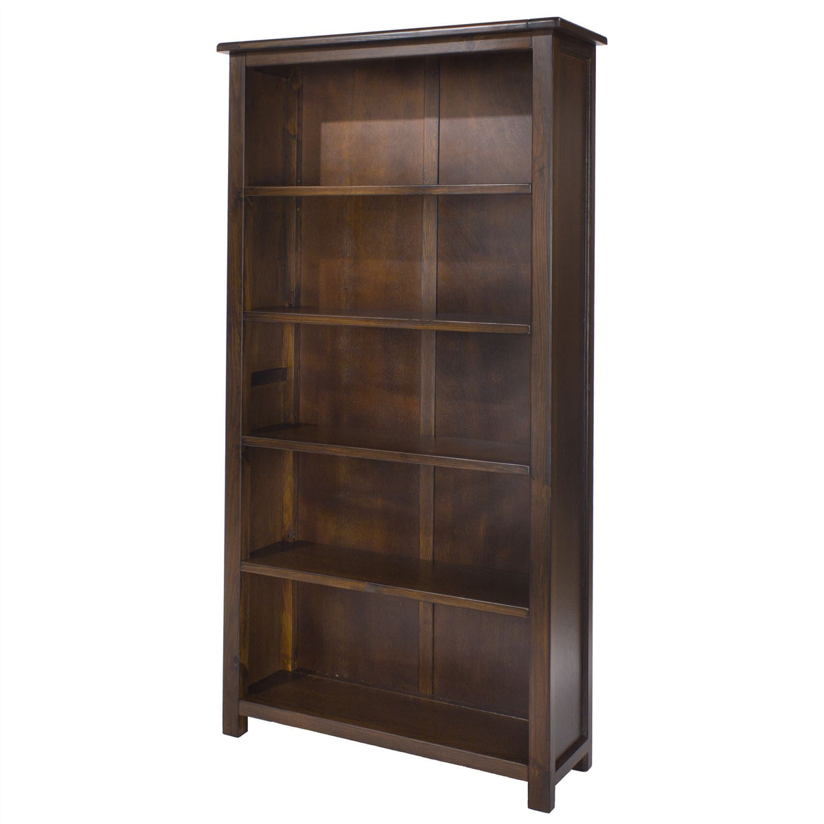 Boston Tall Bookcase Rich Dark Brown Lacquer Finish