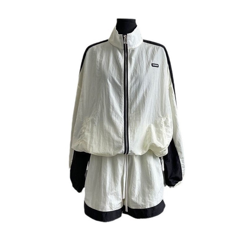 Color-blocked Sun-protective Clothing Casual Lightweight Outfit Set