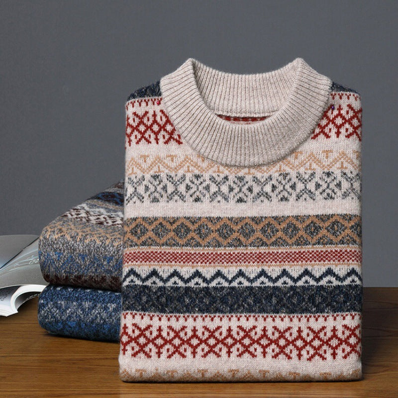 Winter Thickened Warm And Comfortable Round-neck Jacquard