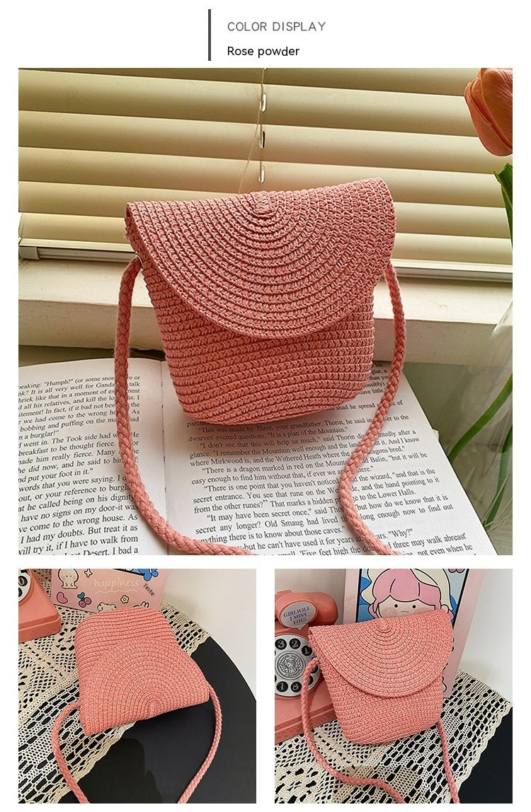 French Style Straw Bag Shoulder Crossbody