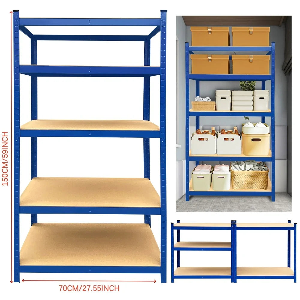 5 Tier Heavy Duty Galvanised Adjustable Storage Shelving Unit 875KG Metal Racking