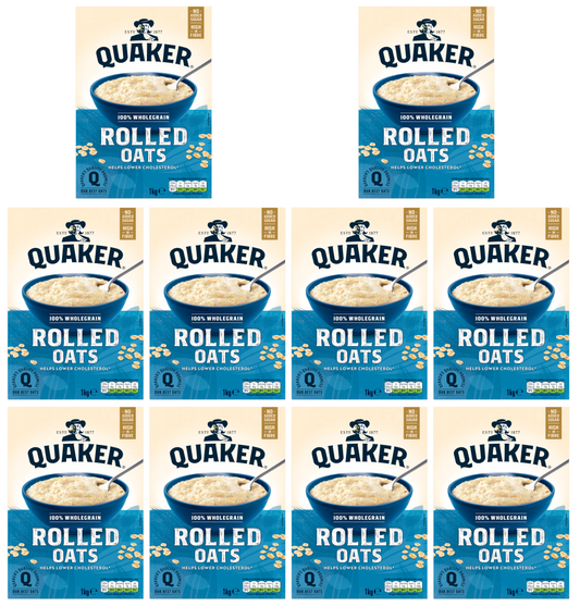 10 x Quaker Oats 1Kg