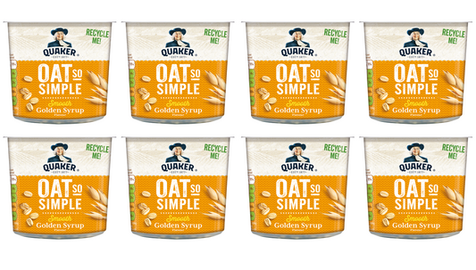 Quaker Oats So Simple Golden Syrup Express Porridge Pots | Pack of 8 x 57g