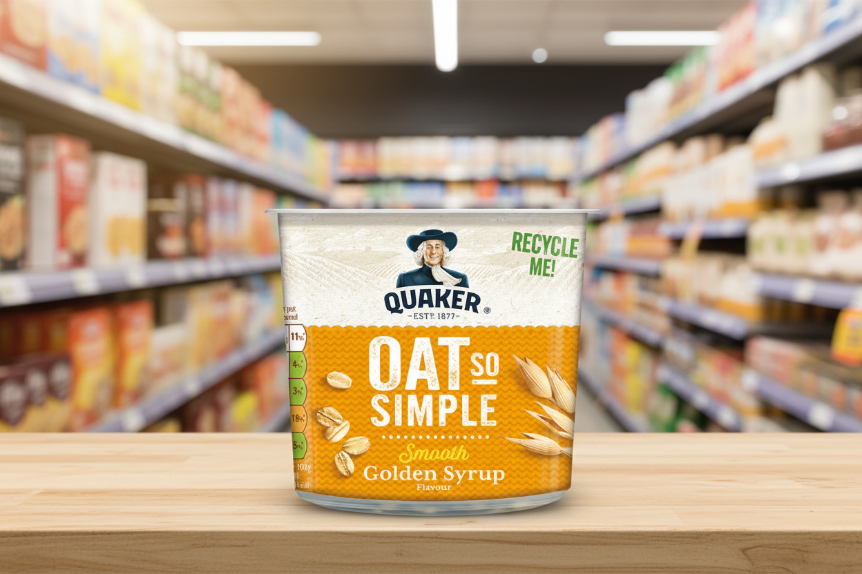 Quaker Oats So Simple Golden Syrup Express Porridge Pots | Pack of 8 x 57g