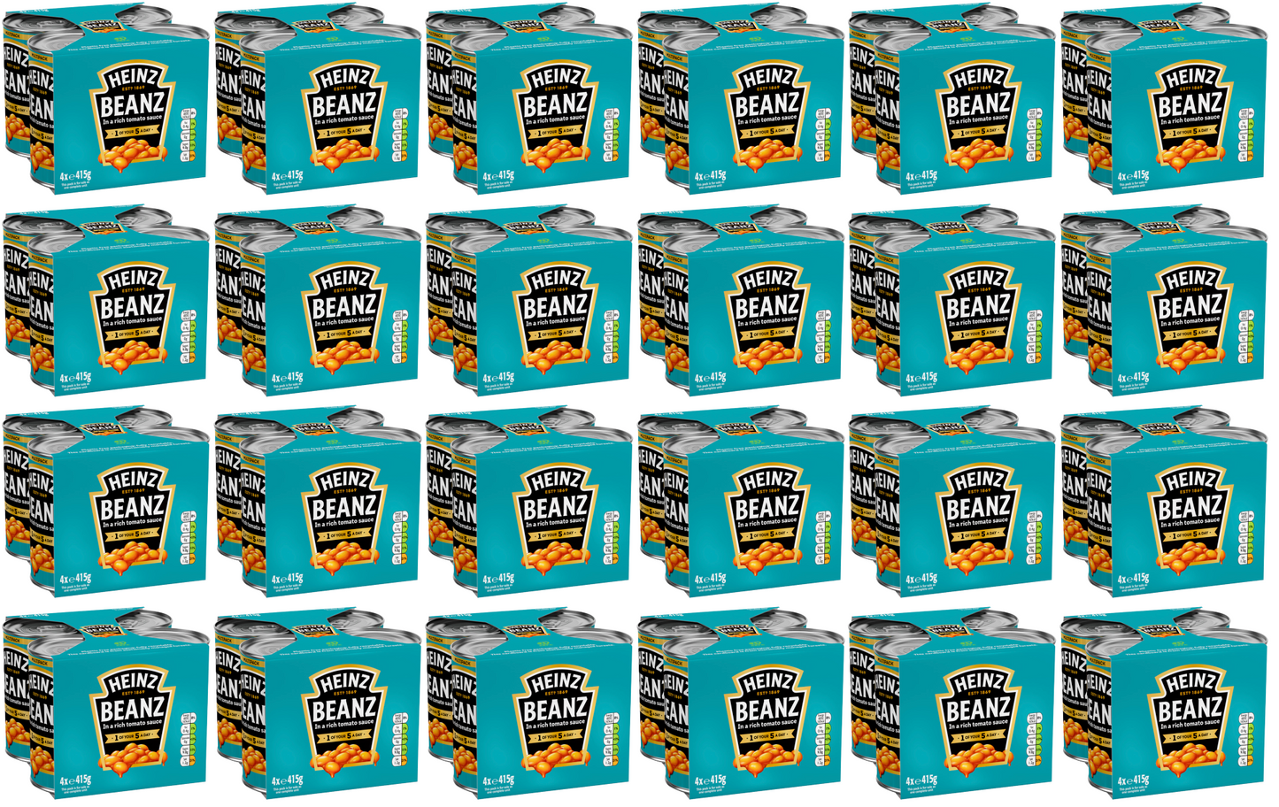 24 x Heinz Baked Beans (6 x 4er-Packs) 415g