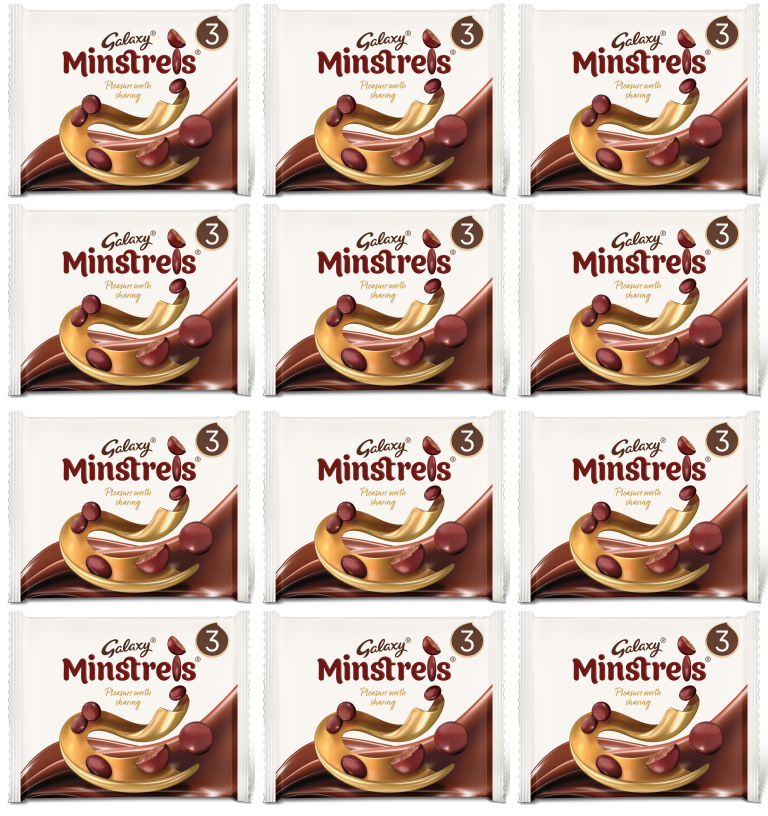 Galaxy Minstrels 3er-Pack 126g | 12er-Karton | Schokoladen-Großeinkauf