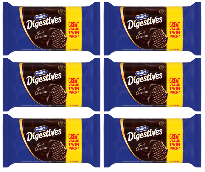 6 x Mcvities Galletas Digestives de Chocolate Negro Doble 2X266Gm