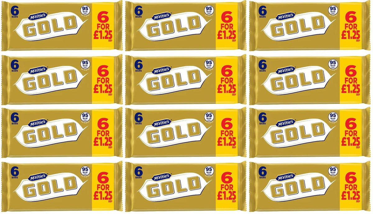 12 x Mcvities Gold Bar 6 unidades - 106 g
