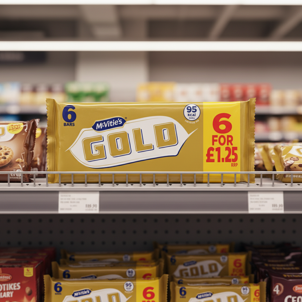 12 x Mcvities Gold Bar 6 unidades - 106 g
