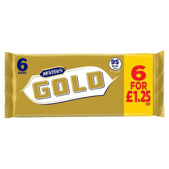 12 x Mcvities Gold Bar 6 unidades - 106 g