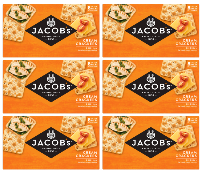 6 x Jacobs Cream Crackers Snack-Packs (8er-Packung)