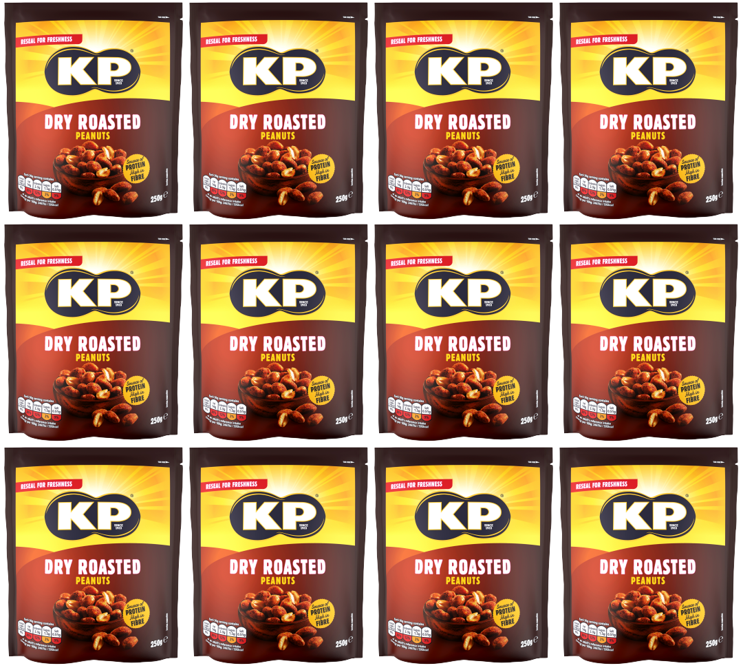 12 x Kp Trockengeröstete Erdnüsse Beutel 250g