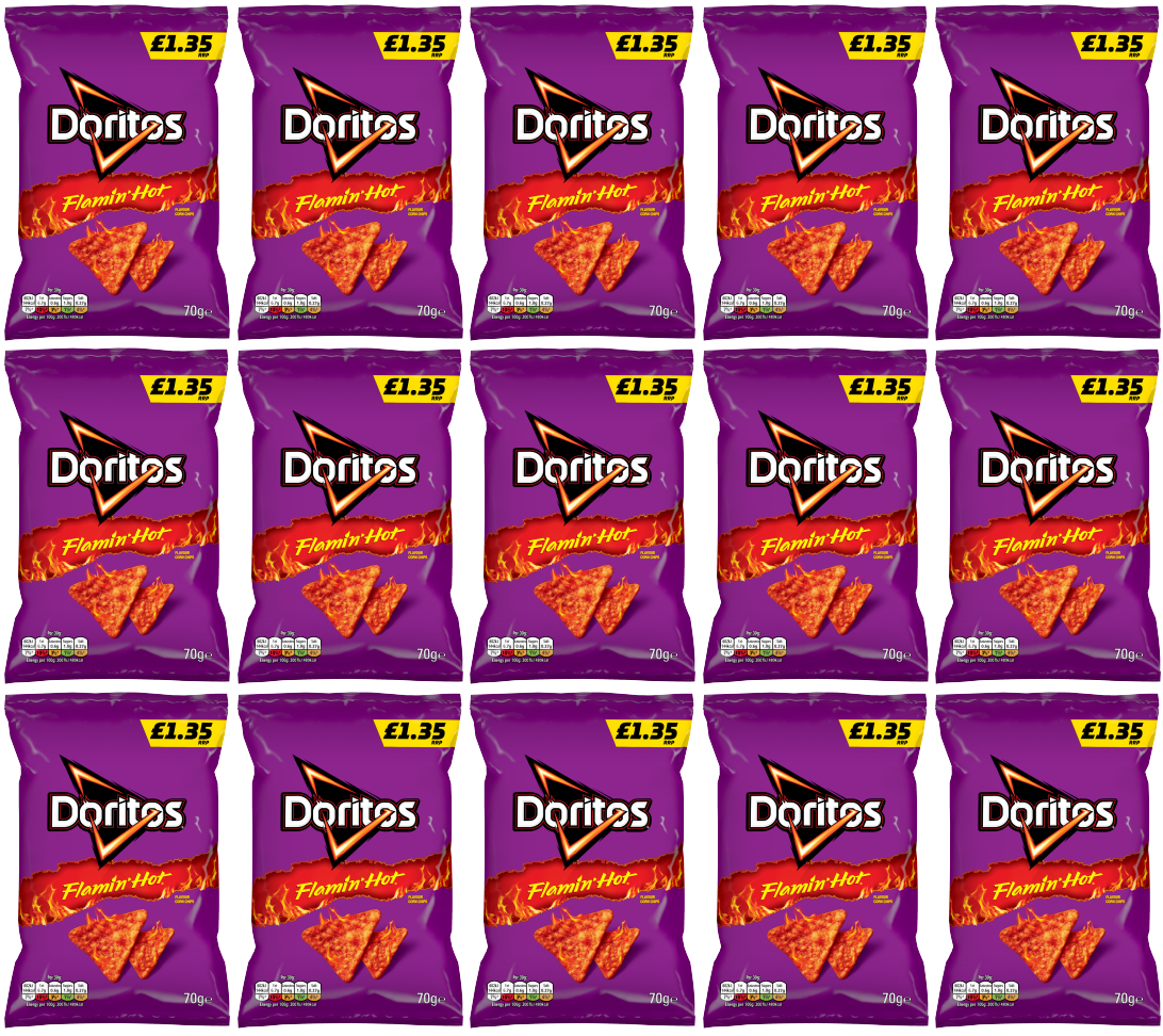 15 x Doritos Extra Flamin Hot – 70 g