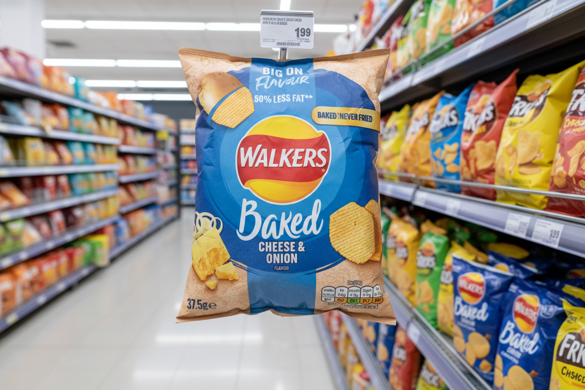 32 x Walkers Ofengebacken Käse & Zwiebel 37,5g