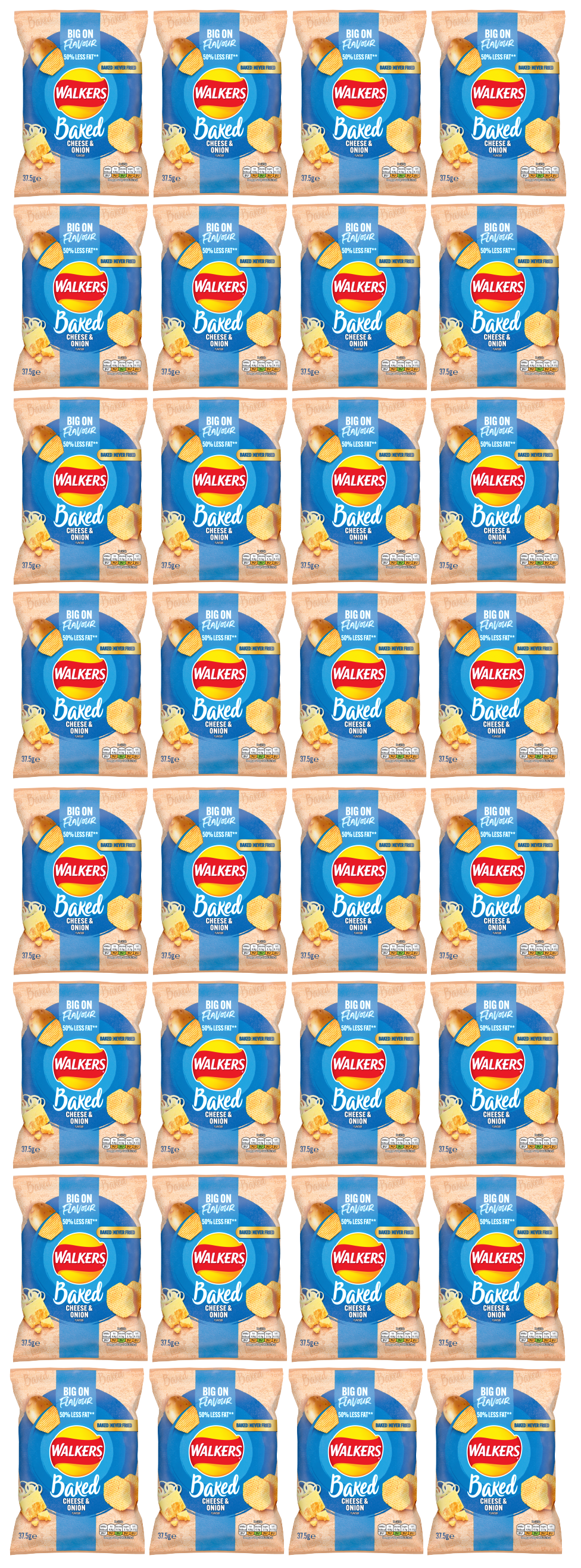 32 x Walkers Ofengebacken Käse & Zwiebel 37,5g