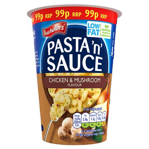 6 X Batchelors Pasta N Sauce Becher Hähnchen & Pilz 65G