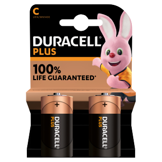 Duracell Plus C Batterien (2er Pack) - Alkaline-Zellen