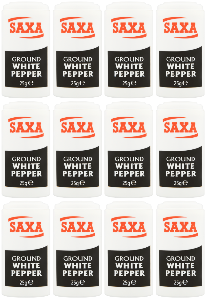 12 x Saxa Gemahlener Weißer Pfeffer 25 g