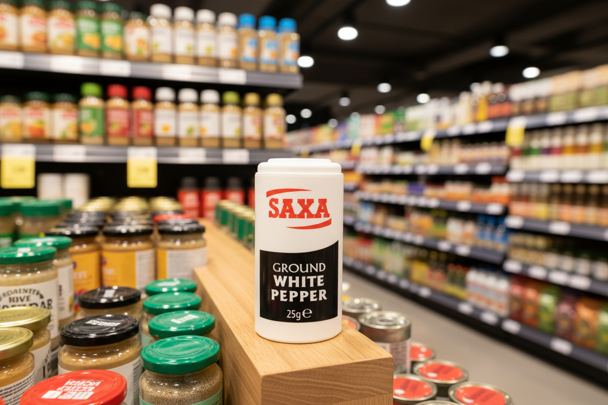 12 x Saxa Gemahlener Weißer Pfeffer 25 g