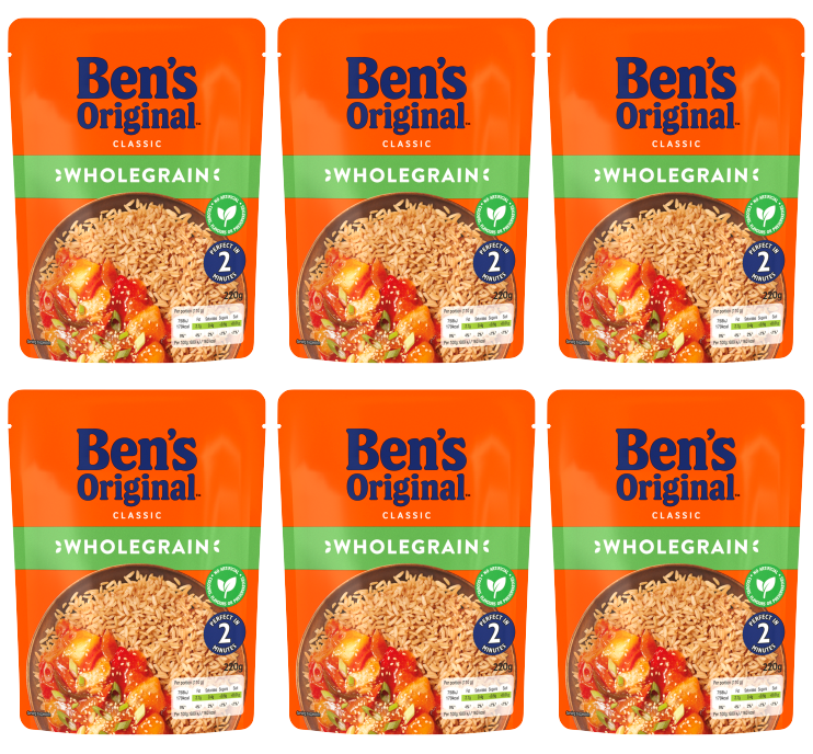 6 x Bens Original Vollkorn Mikrowellenreis – 220G